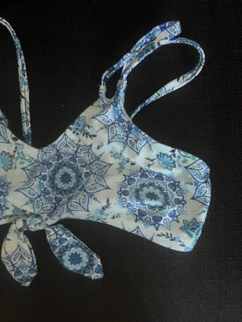Wonder Nation Girls Blue Bikini Swim Suit Top Size Medium 7-8
